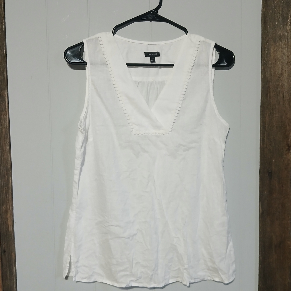 100% Linen Tank Top With Womens Size XS